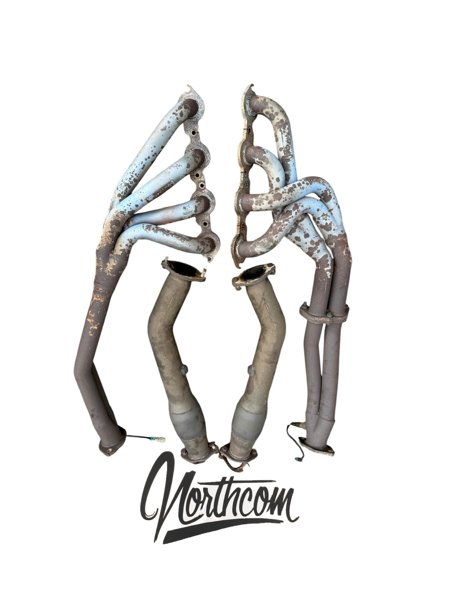 NORTHCOM AUTOMOTIVE performance steel exhaust header manifold set with weathered finish for engine power upgrade
