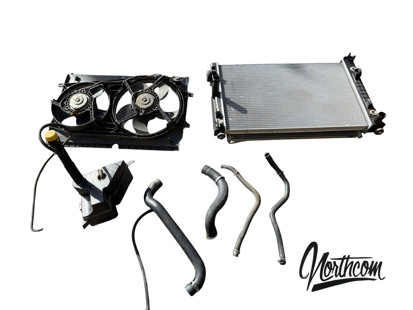 VZ LS1 Radiator & Twin Thermo Fan Conversion Kit - Overflow Tank & Crossover Pipe Delete for VT VU VX VY